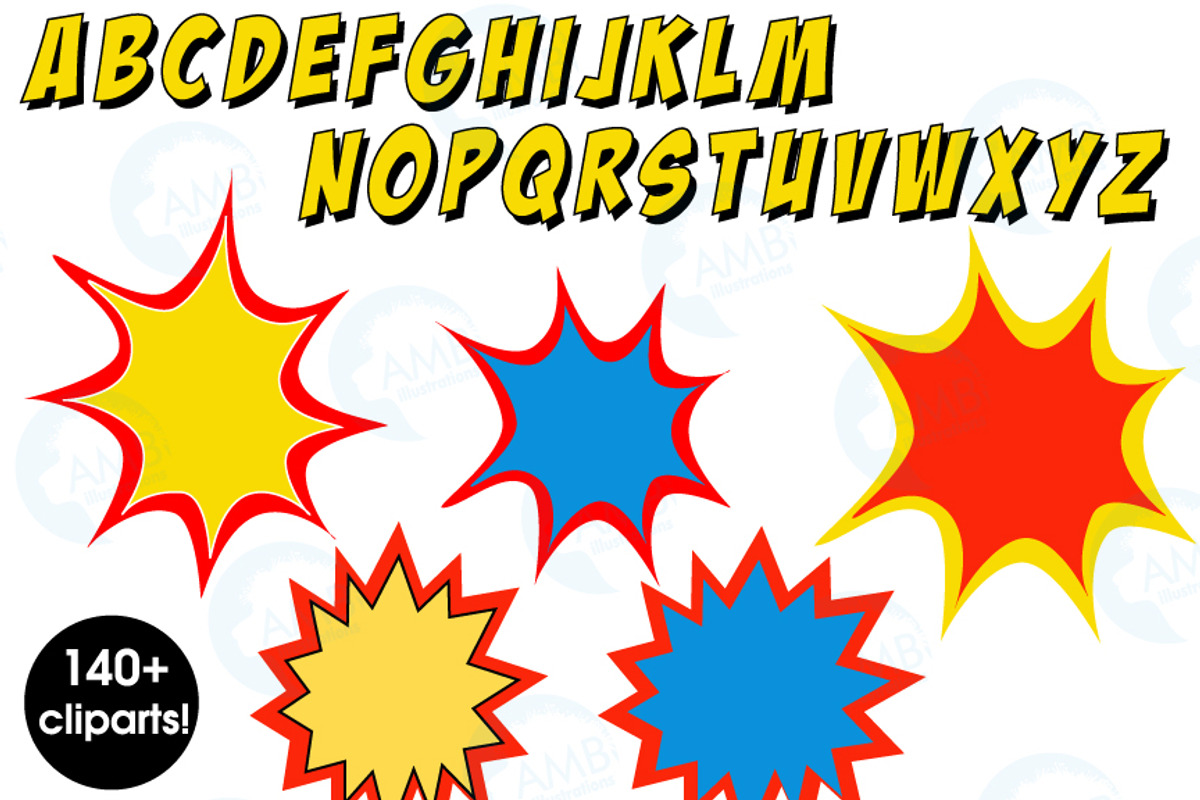 Starburst Letters Clipart, 1341, an Illustration by AMBillustrations