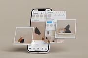 Instagram Post and Stories Mockup, a Device Mockup by graphicstuff.std (Thumbnail 2 of 10)