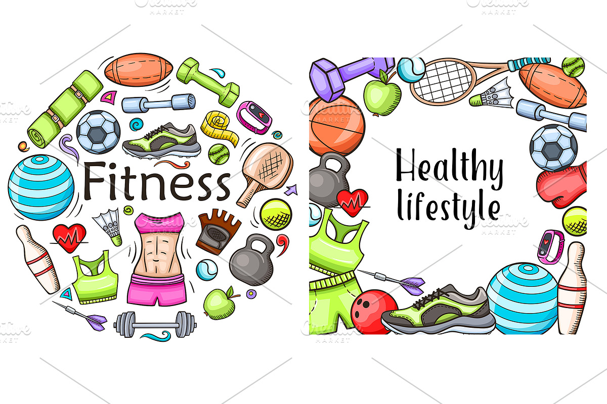 Fitness and Sport Design Kit, a Sport Illustration by Artspace (Photo 3 of 3)