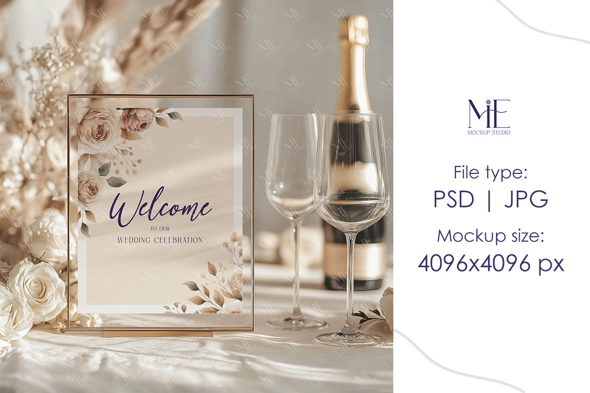 8x10 Table Sign Mockup, Wedding Sign, a Mockup by Mie Mockup Studio (Photo 4 of 8)