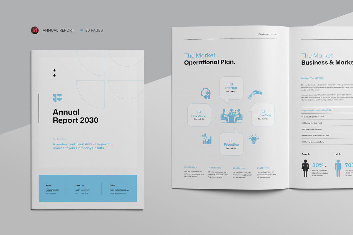 FLORA | Annual Report Template, a Brochure Template by KreateTribe (Photo 1 of 9)