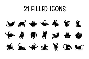 Zen Cats Yoga Asana Poses, a Pattern Graphic by Iconka (Thumbnail 5 of 7)