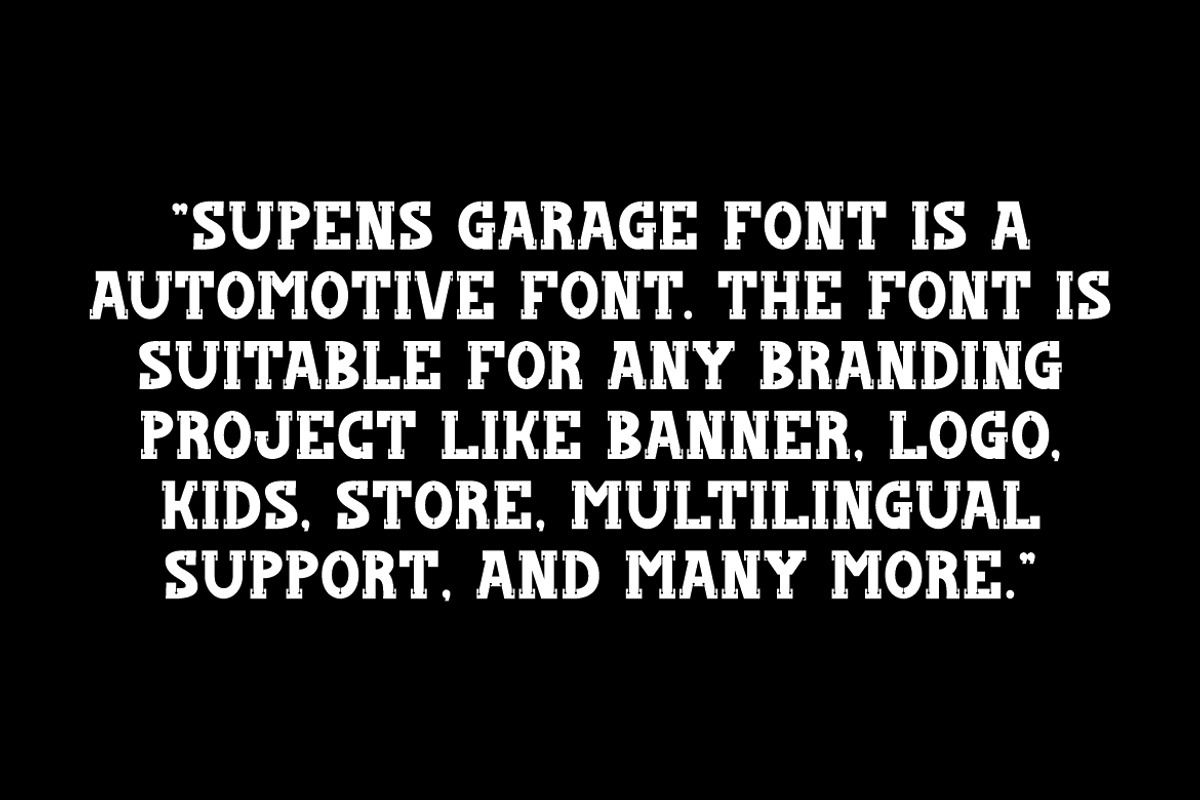 Supens Garage - Automotive Font, a Slab Serif Font by Iqsiart Studio (Photo 5 of 7)