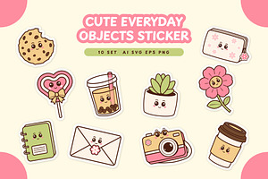 Cute Everyday Objects Sticker Pack