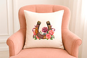 Roses and Horses Watercolor Cliparts, an Animal Illustration by NataliMiasStore (Thumbnail 3 of 8)