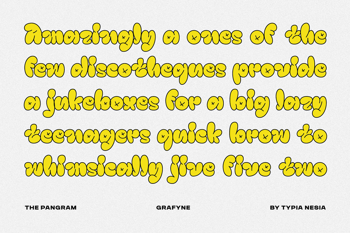 Grafyne - Modern Bubble Grafitti, a Font by Typia Nesia (Photo 5 of 12)