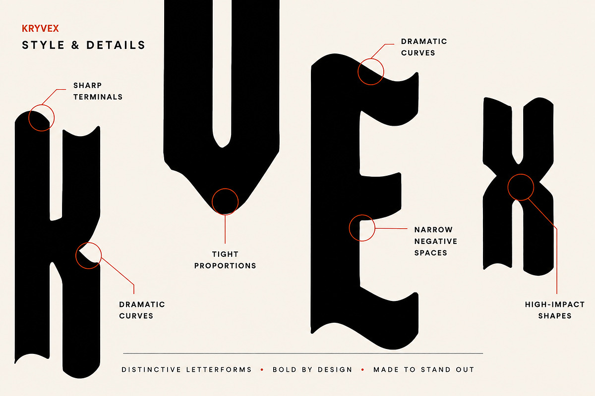 KRYVEX – Bold Gothic Display Font, a Sans Serif Font by Wow Magic (Photo 4 of 4)