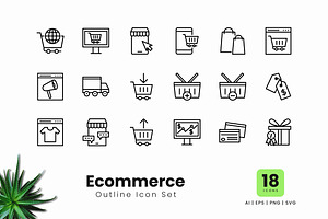 Ecommerce Outline Icons, an Outline Icon by Zeer Graphic