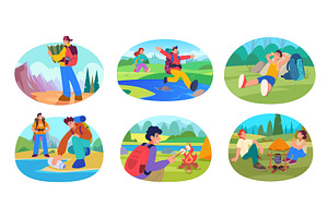 Traveller. Backpacker solo tourist, a Sport Illustration by Onyx