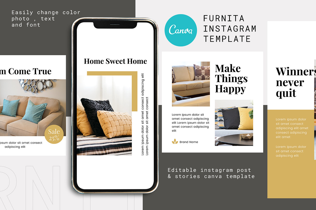 Canva Instagram Template Furnita, a Social Media Template by Lythcreative (Photo 1 of 6)