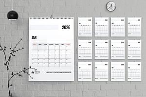 Modern Printable Wall Calendar, a Stationery Template by MightyDesign