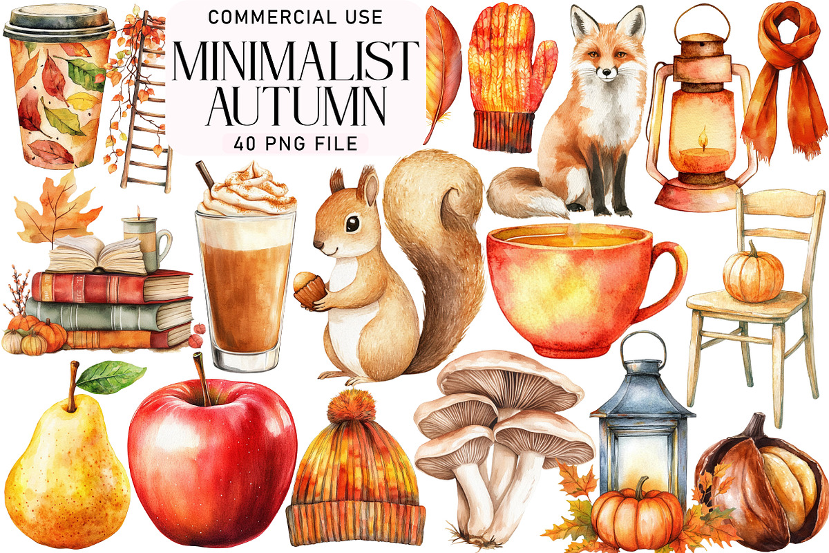 Minimalist Watercolor Autumn, an Illustration by Daily.Designs (Photo 1 of 4)