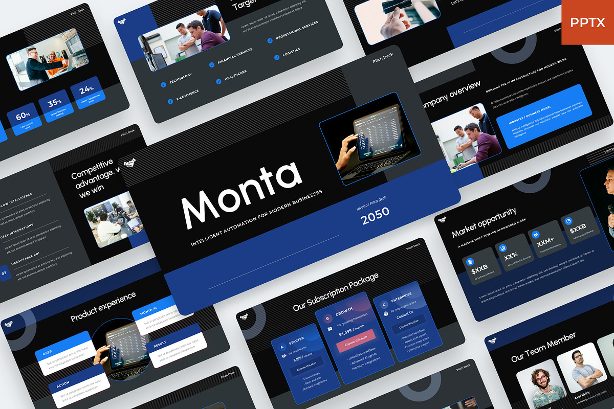 Monta - Company PowerPoint Template, a Presentation Template by BeadyLab (Photo 1 of 5)