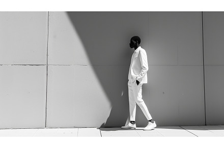 Black man in stylish white suit, an Abstract Photo by Sergey Kotenev