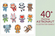 Cute astronaut animals colorful EPS, an Object Graphic by Sofia's Fashion (Thumbnail 3 of 3)