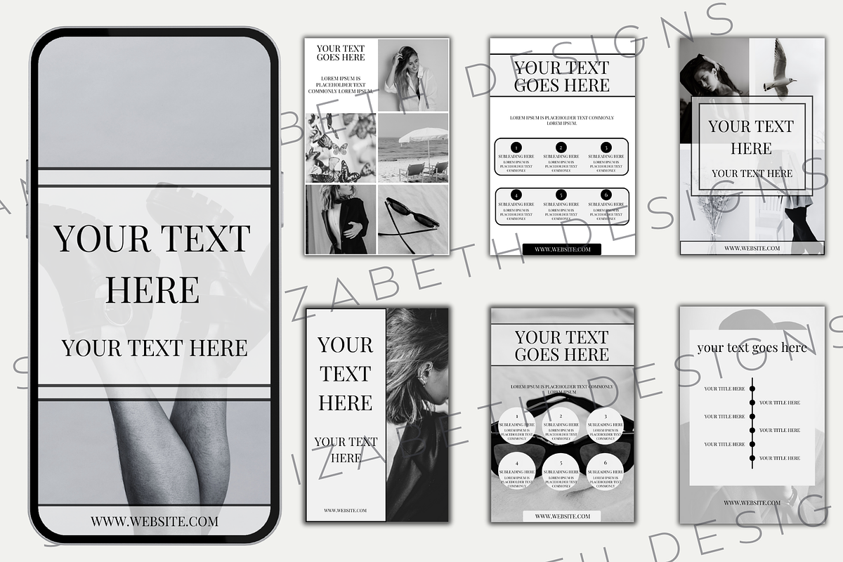 85 Monochrome Social media templates, a Social Media Template by Sian Elizabeth Designs (Photo 2 of 6)