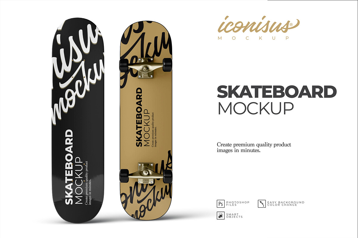 Skateboard Mockup Template, a Product Mockup by iconisusmockup (Photo 1 of 3)