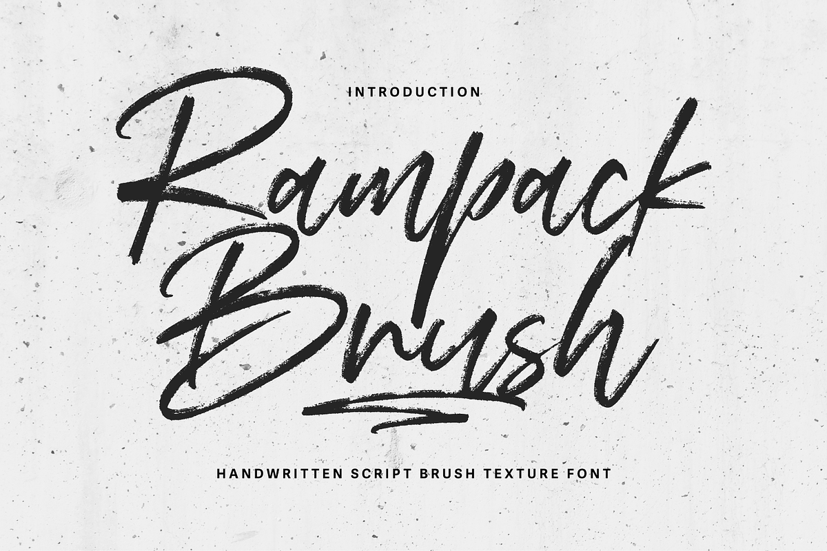 Rampack Handwritten Brush Texture, a Handwritten Font by Portocraft (Photo 1 of 15)