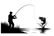 Fishing Silhouette Vector Bundle, an Illustration by hafijul (Thumbnail 28 of 51)