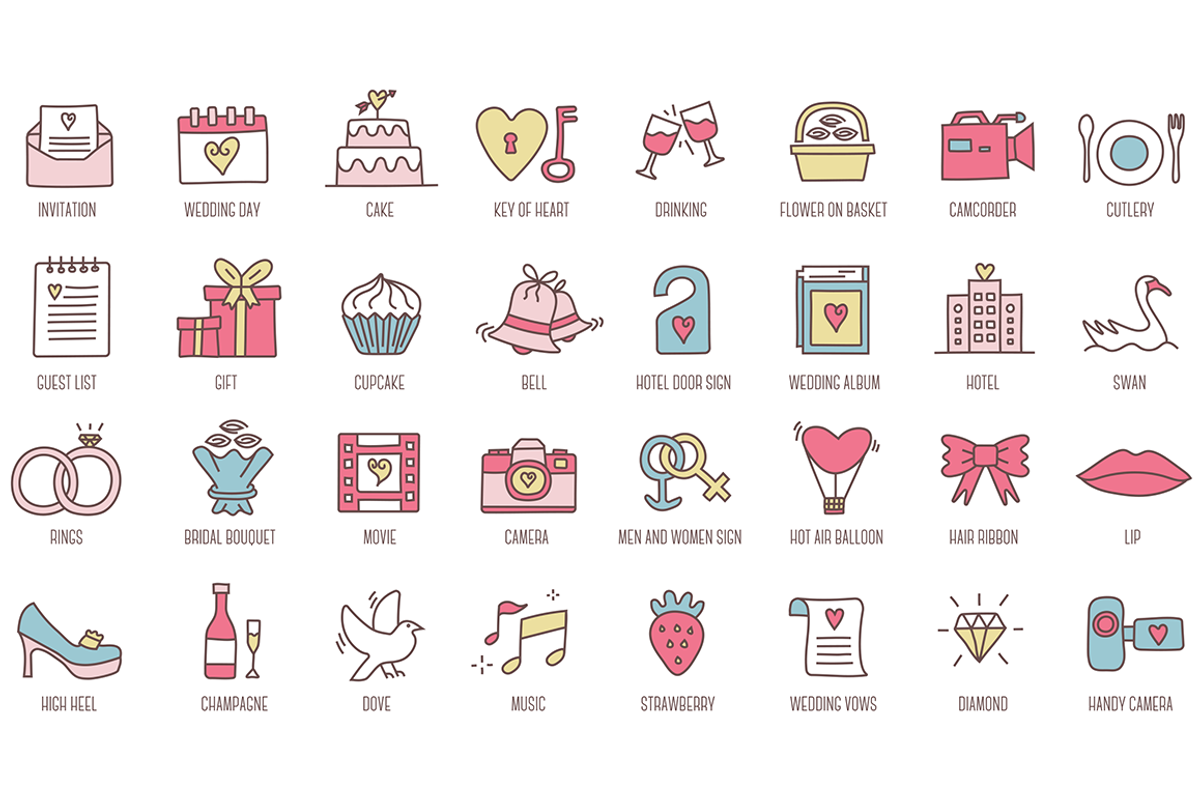 88 Wedding Icons, an Icon by Flat Icons (Photo 2 of 4)