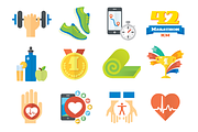 12+8 Sport icons + 2 design template, a Food Illustration by Olyzel (Thumbnail 2 of 5)