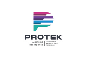 Protek Ai Tech Letter P Logo