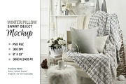 Christmas Pillow Mockup on Chair PSD, a Household Mockup by HaywireMedia & Mockups (Thumbnail 2 of 3)