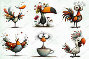 Whimsical Birds Clipart Bundle, an Illustration by Creative Art (Thumbnail 6 of 10)