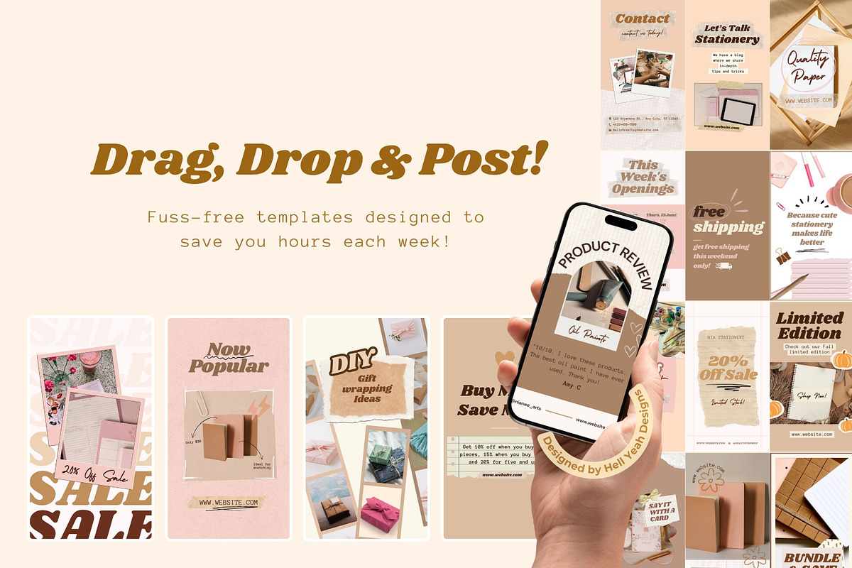 Retro Collage Branding Starter Kit, a Social Media Template by Hell Yeah Designs (Photo 10 of 22)
