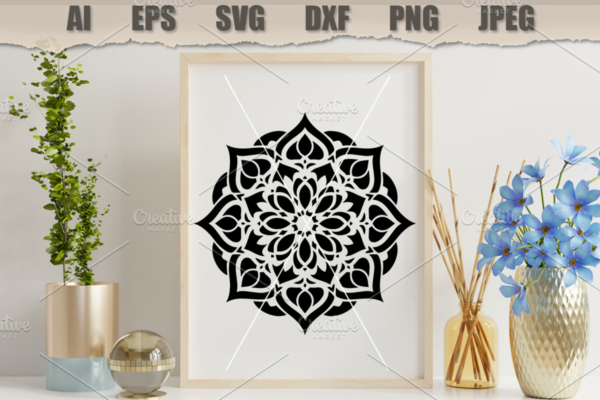 Stencil Floral Mandala Vector, a Decorative Illustration by MARYCRAFTIRIA (Photo 3 of 3)