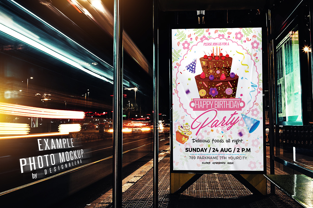 Birthday Party Flyer Template, a Flyer Template by designblends@gmail.com (Photo 3 of 3)