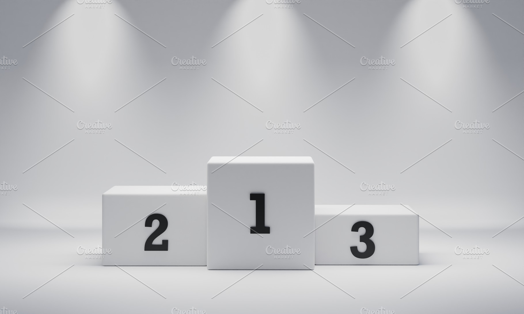 White rectangle cube winner podium on spotlight background with, an ...