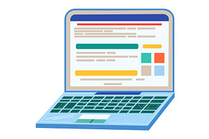 Opened laptop computer screen vector, a Technology Illustration by vectorpointstudio