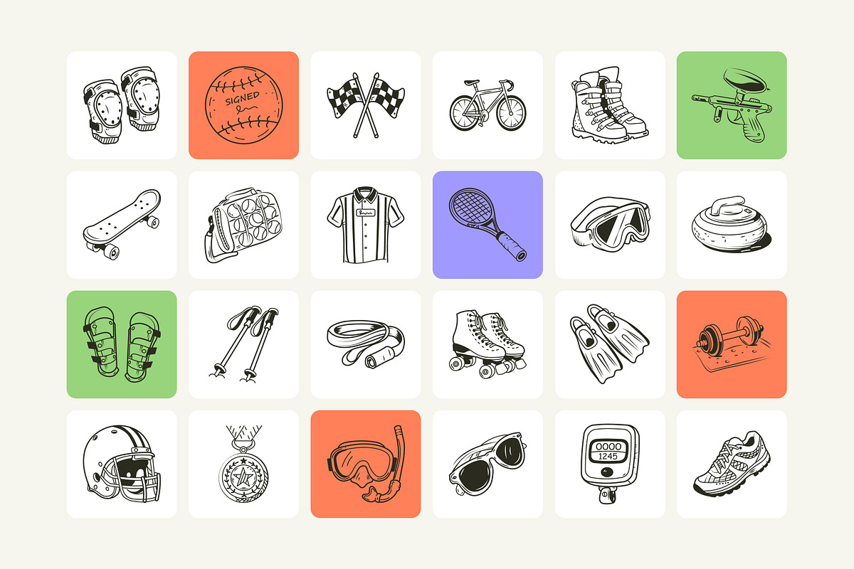Sports Doodle Icons, an Object Graphic by Brickclay (Photo 6 of 8)