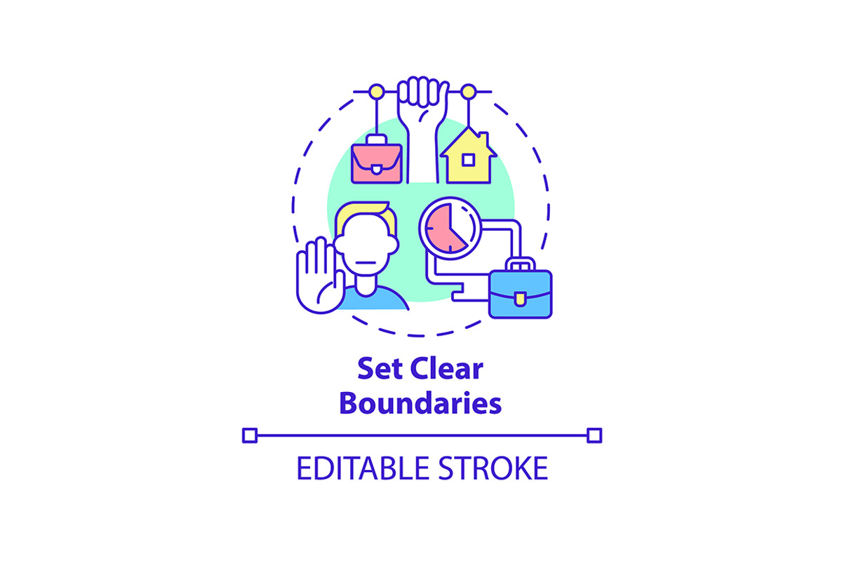 Set clear boundaries concept icon, an Outline Icon by IMG Visuals