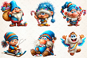 Funny Christmas Gnome Clipart Bundle, an Illustration by DreamCafeArt (Thumbnail 5 of 6)