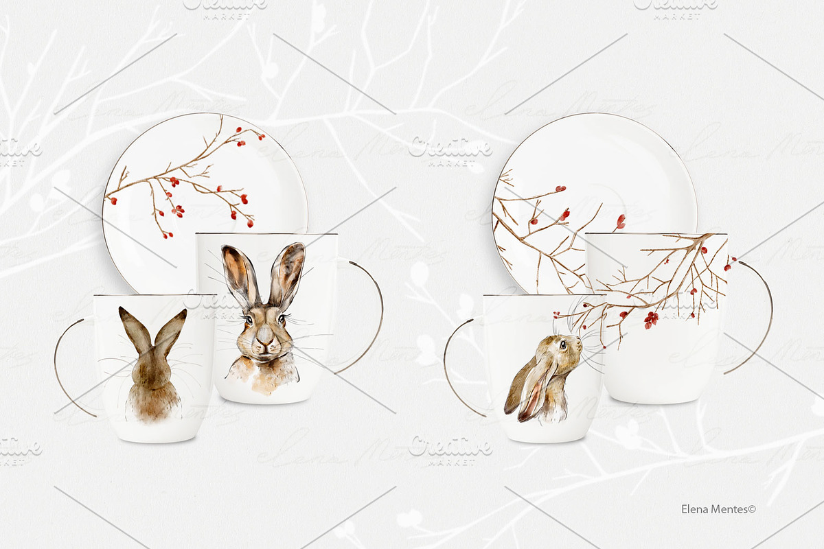Springtime Rabbits - digital, an Animal Illustration by Elena Mentes (Photo 4 of 9)