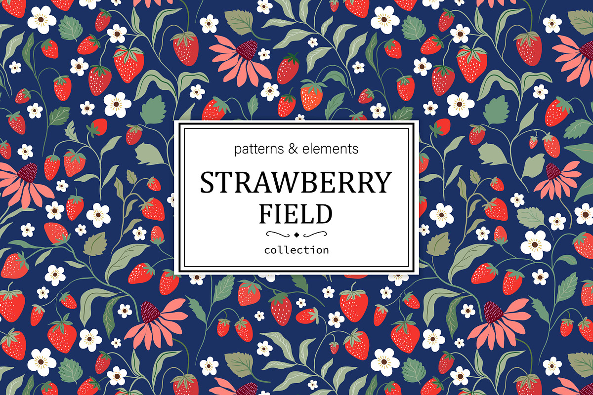 Strawberry seamless patterns set, a Pattern Graphic by Letto studio (Photo 1 of 5)