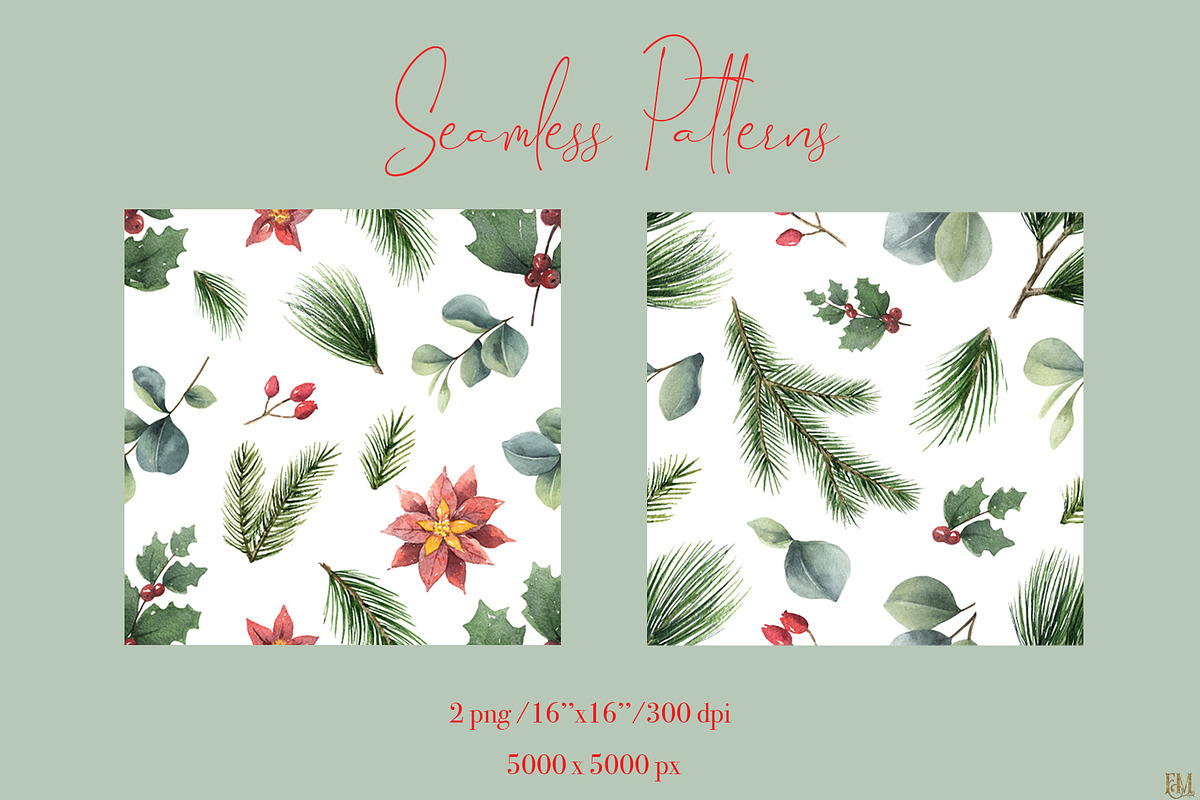 Christmas time 3. Watercolor clipart, an Illustration by Elena Medvedeva (Photo 6 of 10)