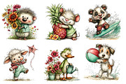 Whimsical Summer Animals Clipart, an Illustration by Dream Creation (Thumbnail 3 of 5)
