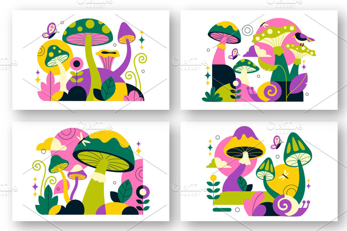 10 Mushrooms Vector Illustration, a Food Illustration by denayunebgt (Photo 4 of 4)