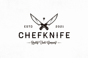 Chef Knife Vector Logo Template