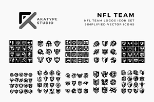 NFL Team Logos Icon Set Bundle, a Solid Icon by Akatype Studio