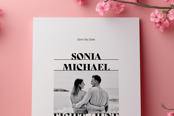 Minimalist 5x7 Wedding Card preview 3