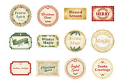 Vintage Christmas Words Labels PNG, an Illustration by SinaCreation (Thumbnail 2 of 7)