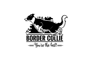 Border collie in jump - vector, an Animal Illustration by Digital-Clipart