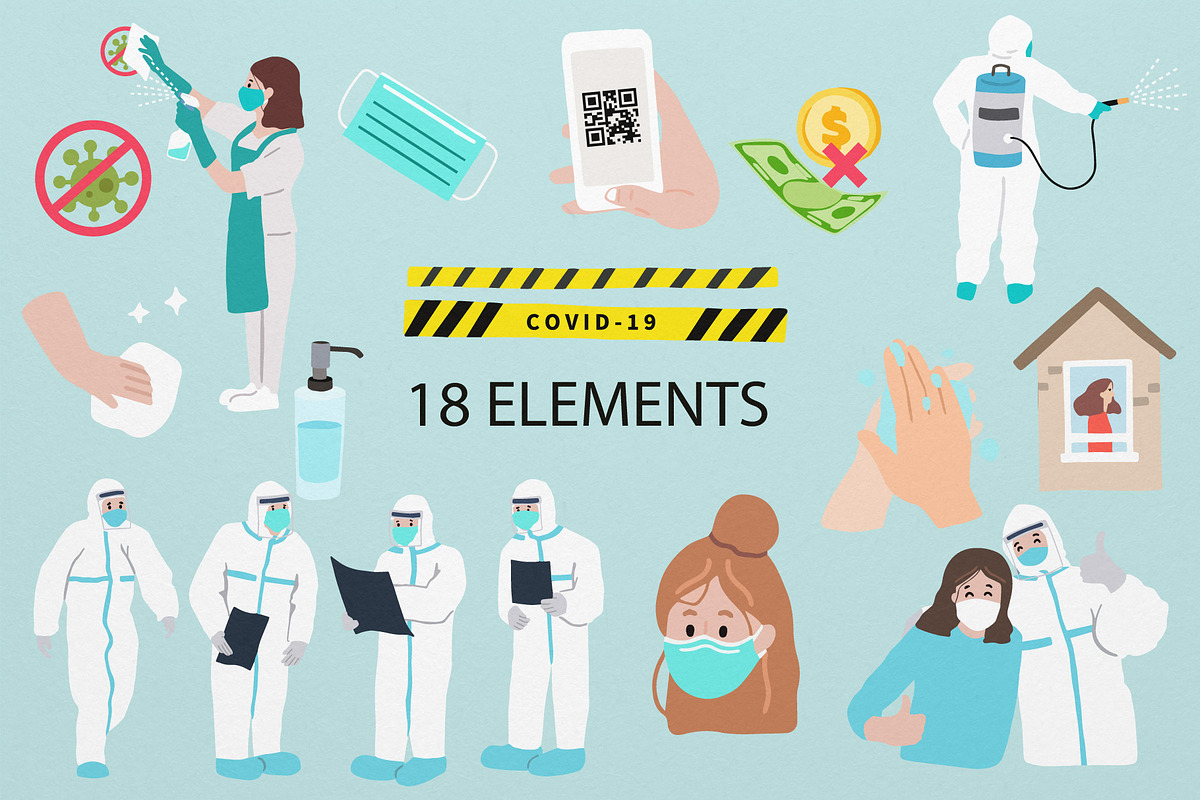 Covid19 design collection1#, a Healthcare Illustration by Piixypeach (Photo 7 of 7)
