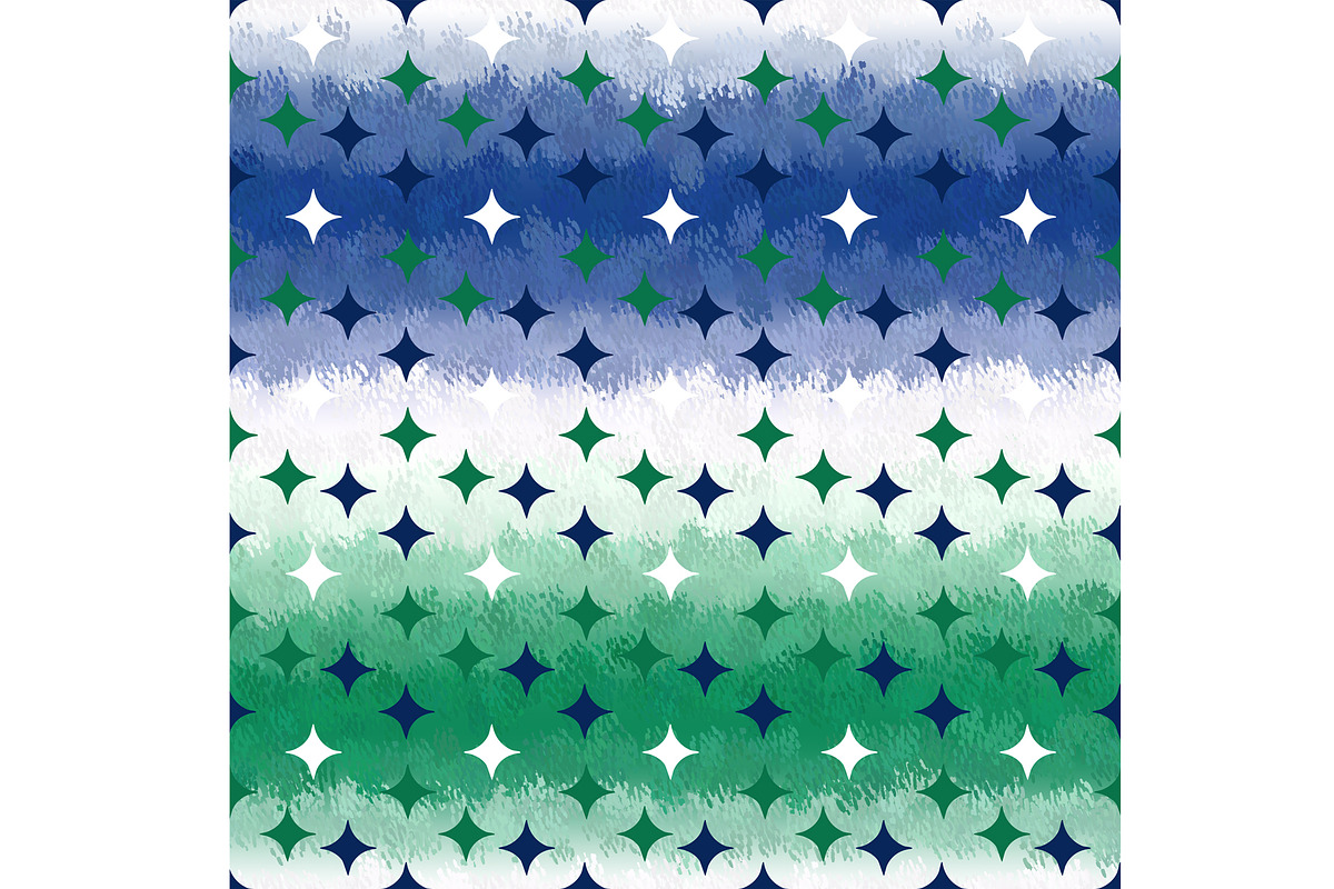 Diamond on Blue White and Green, a Pattern Graphic by Sharon Schwalbe (Photo 5 of 7)