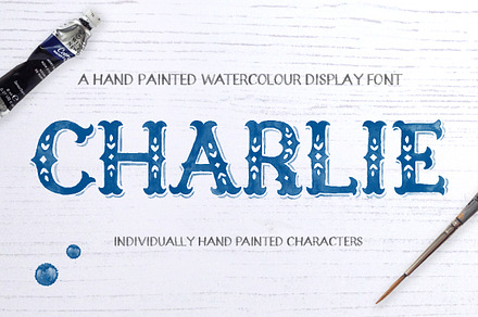 Charlie Watercolour Display Font, a Font by Alexandra Snowdon