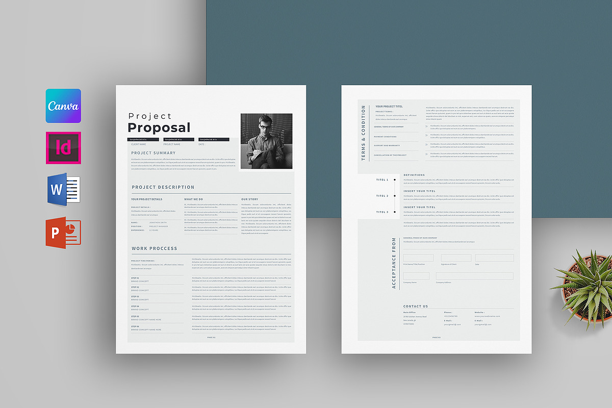 Proposal | Canva MS Word & Indesign, a Stationery Template by obayes (Photo 1 of 5)